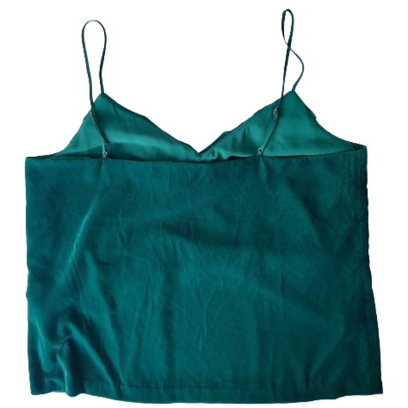 J. Crew Green Going Out Velvet Cami Tank Top Size 12 Evergreen - Picture 6 of 8